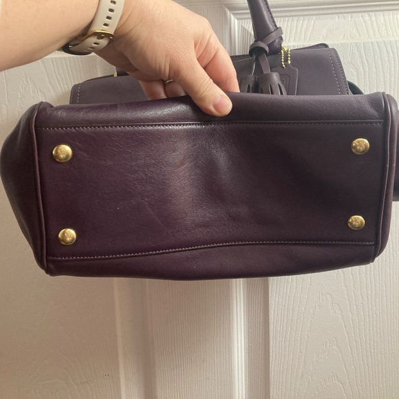 Coach Legacy North South Satchel Crossbody Shoulder Handbag Black Violet 26261 - Picture 9 of 16